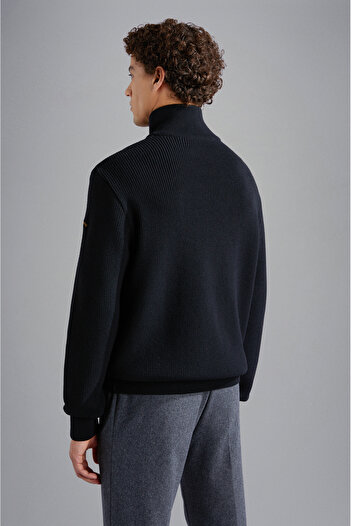 PAUL&SHARK MEN'S ZIPPED PULLOVER C.W. WOOL