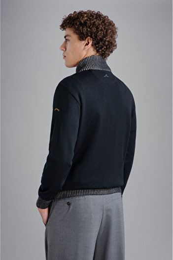 PAUL&SHARK MEN'S ZIPPED PULLOVER C.W. WOOL