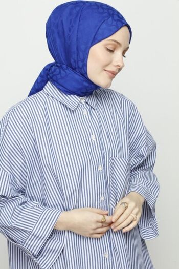 VALORSCARF Σάλι Saks Blue Bloom με σχέδιο