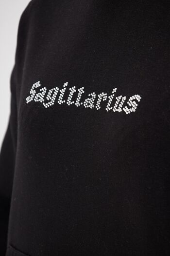 The Champ Clothing Φούτερ με κουκούλα Fleece Sagittarius με στάμπα μαύρου μεγάλου μεγέθους με κουκούλα