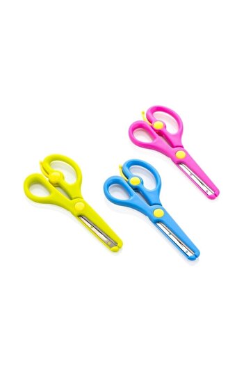TRİX Protected Kindergarten Student Scissors with Safety Spring - 1 piece