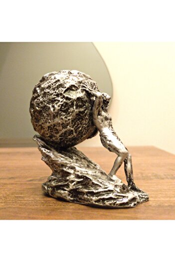 Antioch Art And Design Küçük Boy Zeus Cezalısı Kayayı Taşıyan Kral Sisyphus Biblo Tasarım Heykel Ev Dekor