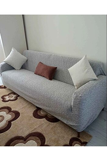 Faiend 3 Seater Jacquard and Stone-Grey Elastic Sofa Cover| Elastic Sofa Cover| Seat Covers