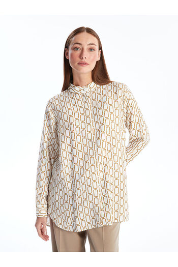 LC Waikiki Patterned Long Sleeve Judge Collar Women's Tunic