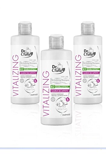 Farmasi DR.C.TUNA vitalizing sarımsak&capixyl koparak dökülmeye eğilimli saçlar için şampuan 225 ml 3 adet