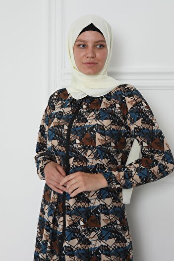 Kutay Collection Zippered Seasonal Hijab Prayer Dress - Anti-Sweat Clothing and Flowy Ferace