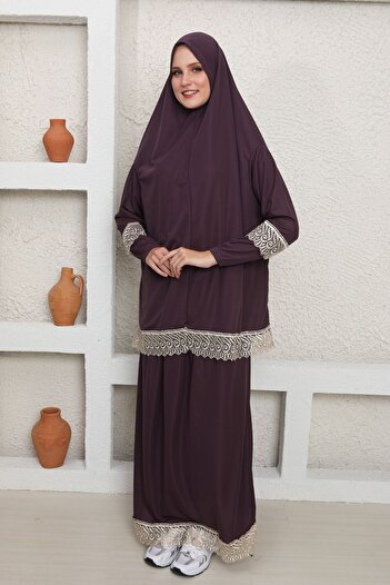 Kutay Collection Double Piece Seasonal Hijab Prayer Dress - Anti-Sweat Clothing and Flowy Ferace