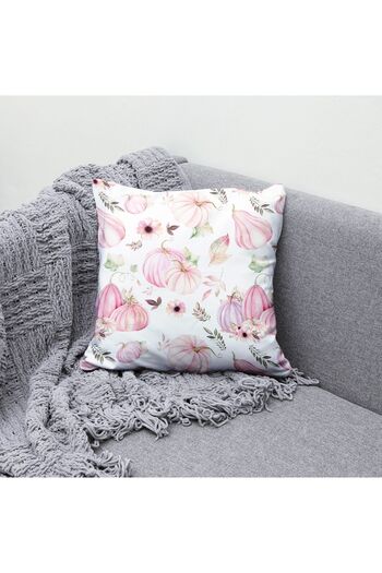 Evmila Pumpkin Pattern Velvet Throw Pillow Cover - Autumn Themed, Double Sided Printed, Zippered, 43X43 cm