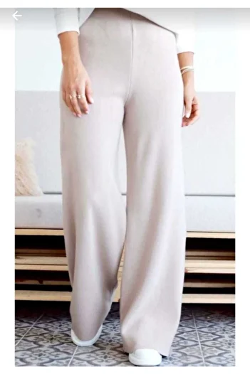 IŞILDA FASHION Γυναικείο πλεκτό παντελόνι με φαρδύ πόδι