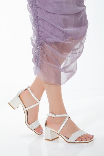LİLLA Women's Short Heeled Evening Dress Shoes Sedef Wedding Dress