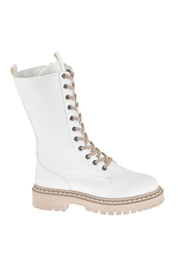 NOOSY Women's White Zippered Boots