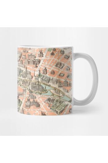 TatFast Vintage Paris Map Mug, Gift, Dowry, Presentation Holder