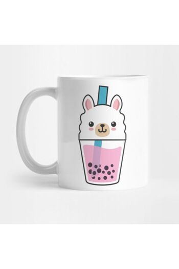 TatFast Boba Llama Kawaii Bubble Tea Boba Milk Mug, Gift, Dowry, Presentation