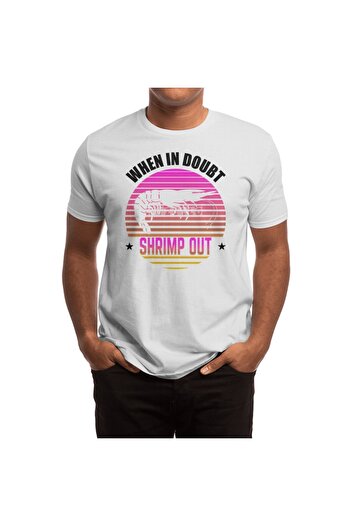 Fizello Унісекс футболка Beyaz Tişört - Jiu Jitsu Bjj Martial Arts, «When In Doubt Shrimp Out»