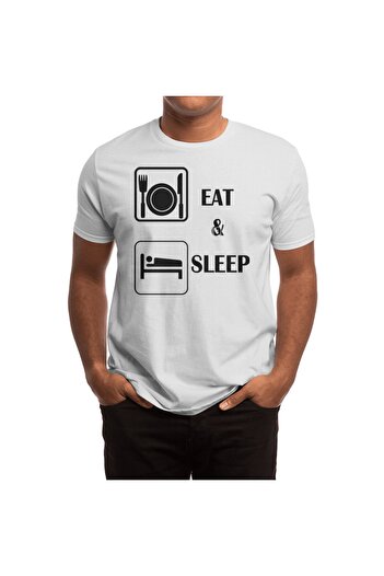 Fizello Eat And Sleep Унісекс Біла футболка