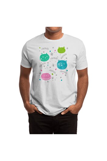 Fizello Чоловічий та жіночий білий футболка - Cute Animals Pattern, Unisex T-shirt