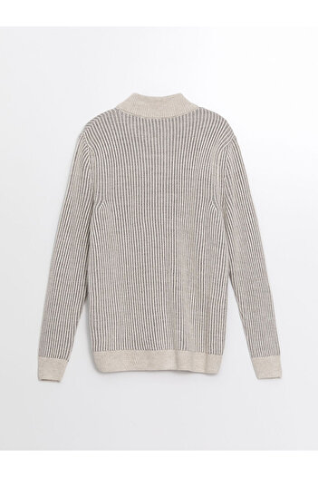 LC Waikiki Men's Knitwear Cardigan - Standard Fit, Stand Collar
