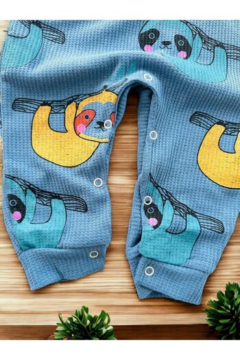 Egelite Boys Girls and Baby Seasonal Long Sleeve Jumpsuit with Snap Buttons Waffle Fabric Koala Printed Jumpsuit