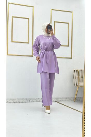 Moda Krash TREND SATIN SET WITH NECKLACE