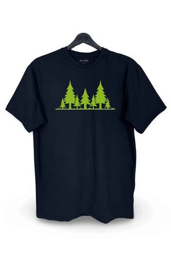 Pink Sky Forest Pattern - Crew Neck Unisex T-Shirt