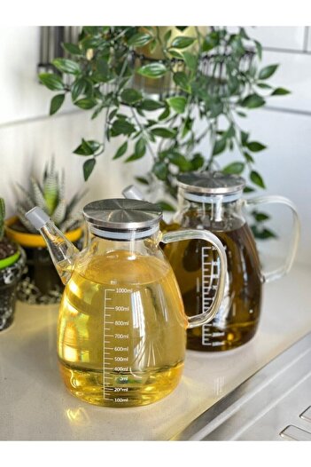 behila 1000ml Borosilicate Vinegar Oil Pot 2 Pieces Tess Glass