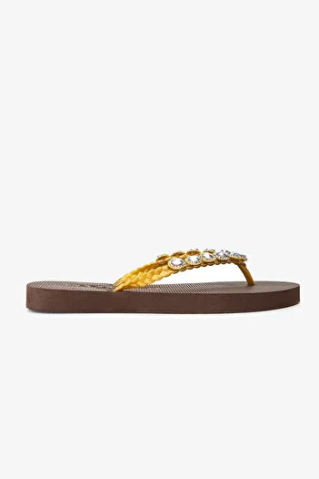 LAZAMANİ Lazamani Women's - Vegan Brown Flat Slippers
