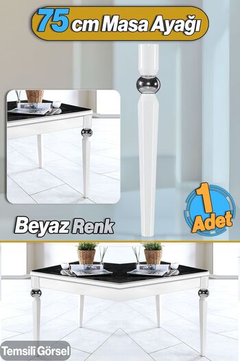 Badem10 Ellipse Table Dresser Leg 75 cm Plastic White Leg Kitchen Dining Table Furniture Legs White