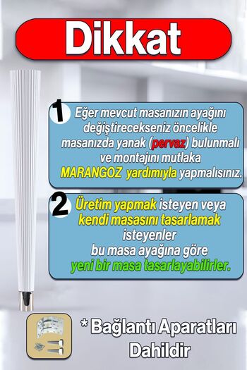 Badem10 Suit Table Dresser Leg 75 cm Plastic White Leg Kitchen Dining Table Furniture Legs White