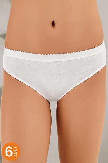 Şahinler Written Ribbed Women's Panties - Pack of 6 Mb037