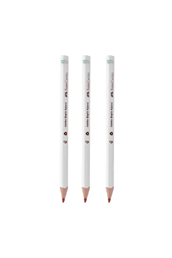 Faber Castell 3 Jumbo Head Pens - Red Copy, Triangle White Body