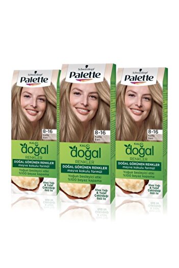 Palette Kalıcı Doğal Renkler Saç Boyası 8-16 Küllü Sarı X 3 Adet