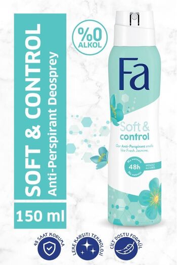 Fa Soft & Control Deosprey 150 ml Kadın Deodorant - 48 Saat Kalıcı Taze Yasemin Kokusu