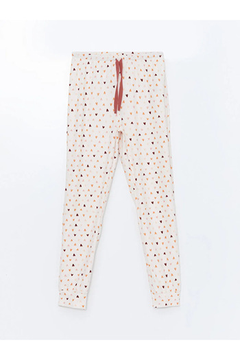 LC Waikiki LCW DREAM Uçuk Pembe Baskılı Bisiklet Yaka Desenli Kadın Pijama Takımı