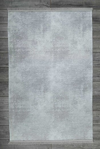 Oriente Home Düz Soft Desenli Gri Şönil Makina Halısı Yolluk Yıkanabilir Koridor Halısı 8105