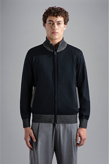PAUL&SHARK MEN'S ZIPPED PULLOVER C.W. WOOL