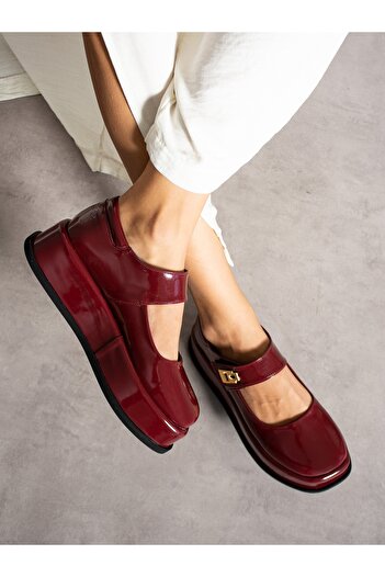 Alemdar Shoes Дамски мокасини West в бордо лакирана кожа