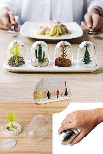 welcomein 4-Piece Spice Bowl Salt Shaker Set - Stylish Decorative Gift for Four Seasons