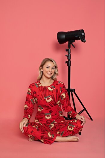 MEBA Patterned Suede Women's Pajama Set - Mixed Model