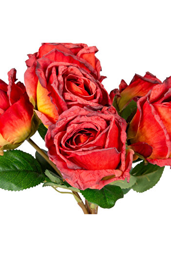 Herdekora Artificial Flower Rose 6 Bunch Red 37 Cm.