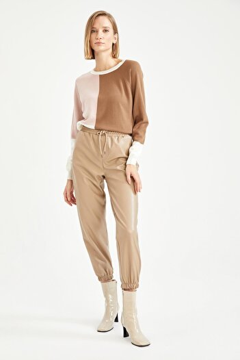 DeFacto Color Blocked Crew Neck Knitwear Sweater - Relax Fit W4160Az21Wn