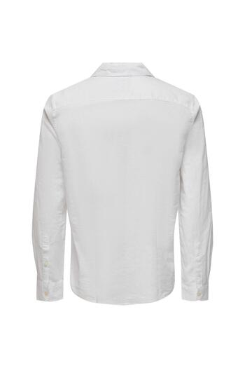 Only & Sons ONSCAIDEN REG LS ΛΙΝΑΡΙ - ΜΠΛΟΥΖΑ RESORT ΛΕΥΚΗ