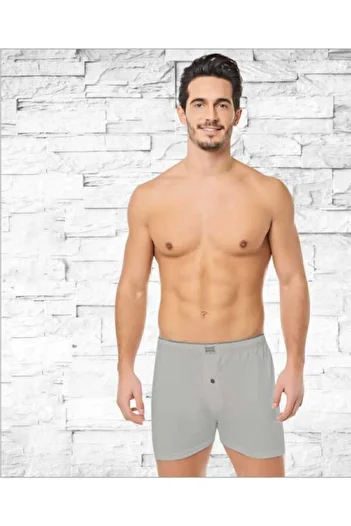 Tutku Men's Gray Cotton Buttoned Boxer Briefs 6 Pack (model No-0117)