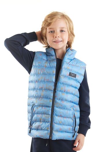 AHENGİM Kids Erkek Çocuk Robot Baskılı Trend Şişme Yelek Ak213031