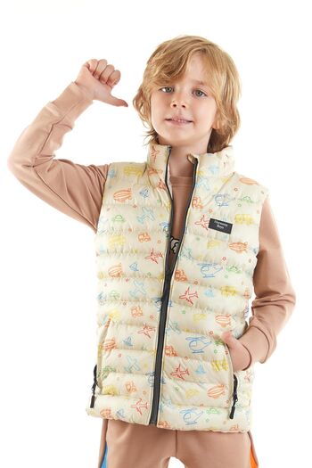 AHENGİM Boy's Trend Printed Puffer Vest - Ak214041