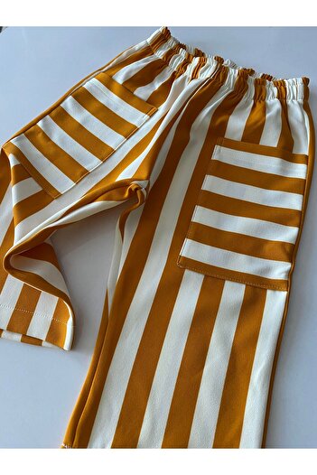 TubiMark Hardal Çizgili Cepli Krep Pantalon