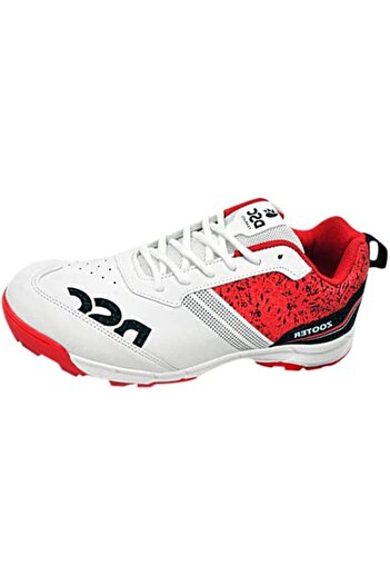 DSC Zooter Cricket Shoes | White/Red | For Boys and Men | Polyvinyl Chloride | 5 UK, 6 US, 39 EU