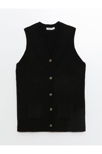 LC Waikiki V-Neck Patterned Women's Knitwear Vest