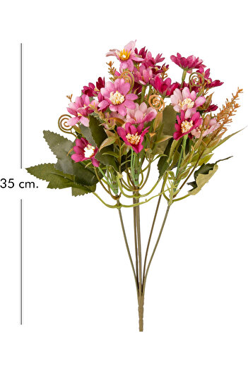 Herdekora Yapay Çiçek Papatya Demet Fuşya-Pembe 35 Cm.