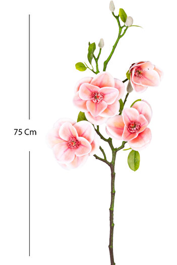 Herdekora Yapay Çiçek Manolya Dal Pembe 75 Cm.