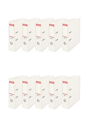 Esselte Large Plastic Folder (9940) White 10 Pack